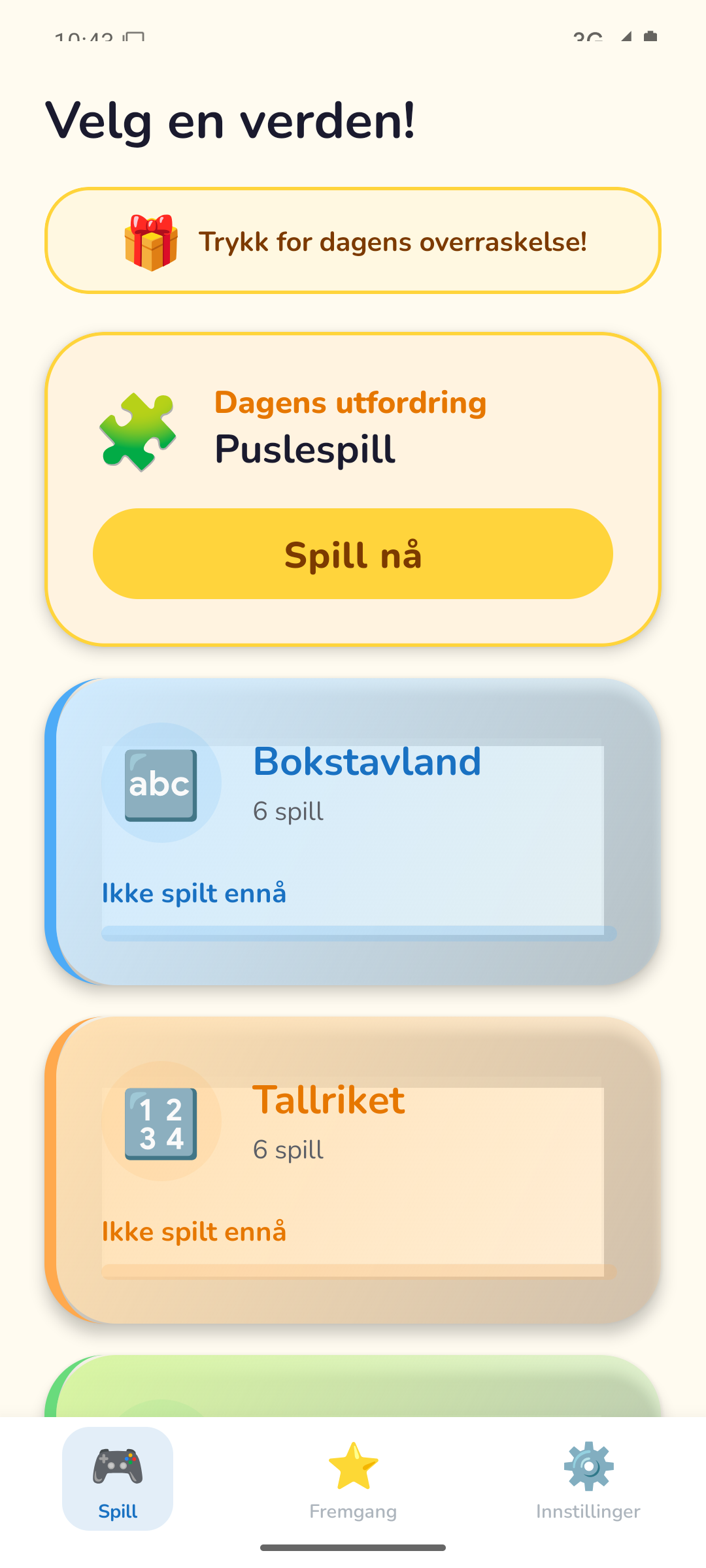 Verdenskart med 7 verdener